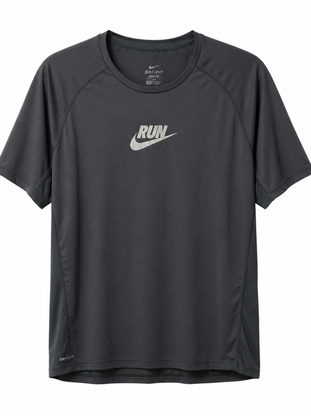 NIKE,MEN,DARK GREY,DRI-FIT,SHORT SLEEVE,ATHLETIC T-SHIRT.SIZE-LARGE